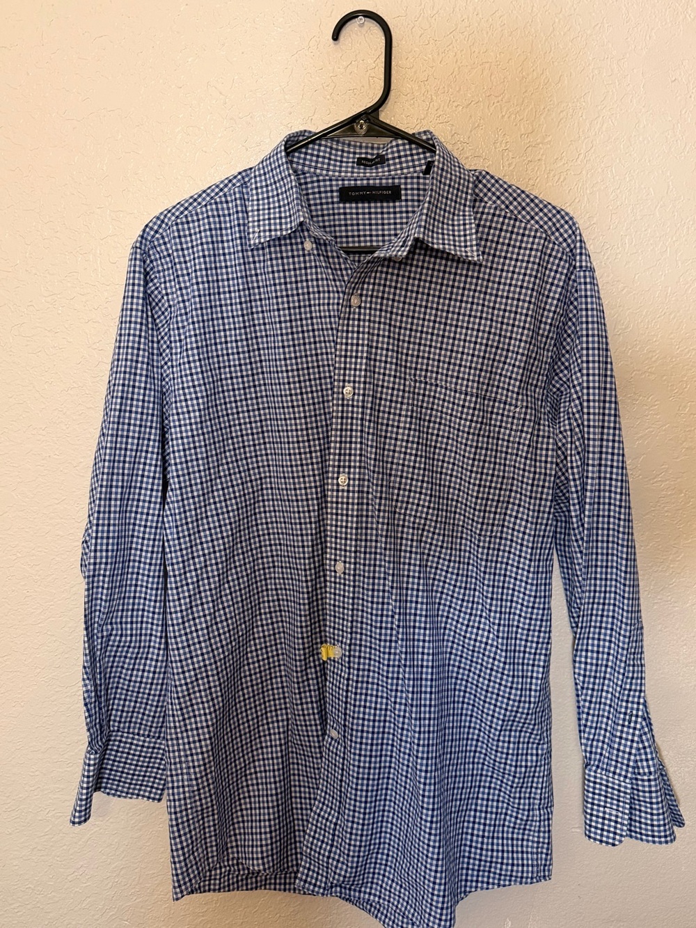 Tommy Hilfiger Blue & White Gingham Dress Shirt